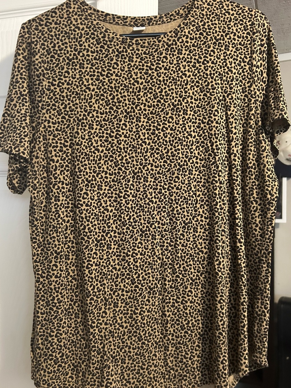 Old Navy Leopard Print Short Sleeve Top - Tan/Black